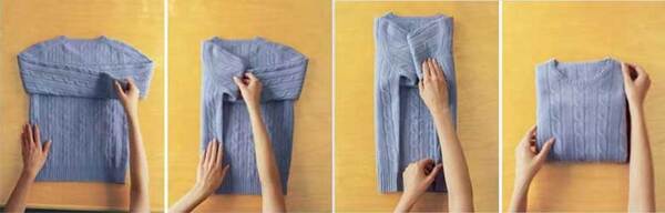 cách gấp áo len tiết kiệm diện tích
